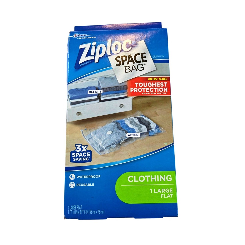Ziploc Space Bag Large Flat Vacuum Seal Compression Storage Bag 1ct T103 NEW